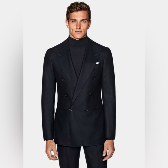 SUIT SUPPLY HAVANA DOUBLE BREASTED NAVY SUIT - Picture 2 of 15